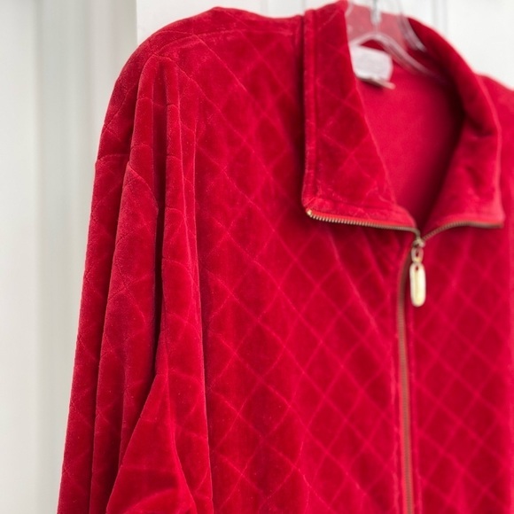 Vintage Quilted Velour Lingerie Nordstrom L Red Gold - Picture 2 of 16